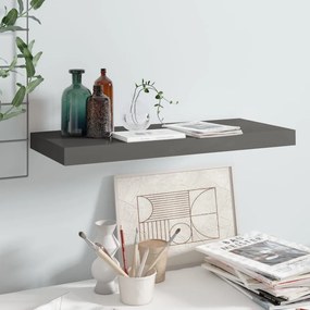vidaXL Prateleira de parede suspensa 60x23,5x3,8 cm MDF cinzento