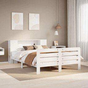 vidaXL Cama sem colchão 160x200 cm madeira de pinho maciça branco