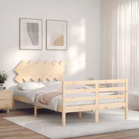 Estrutura de cama com cabeceira 120x200 cmmadeira maciça