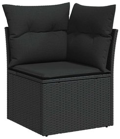 Conjunto de Sofá de Jardim com 12 Peças com Almofadas Preto Rattan de