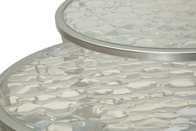 CONJUNTO 4 MESAS NOAH PRATA Ø 70X45-47X54,5-36x50-28x45 CM