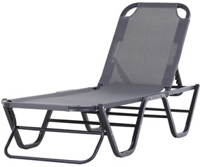Espreguiçadeira reclinável 120 ° - 180 ° para piscinas ou jardins cinza
