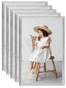 vidaXL Molduras para parede ou mesa 5 pcs 59,4x84 cm prateado