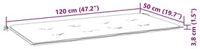 Banco de jardim dobrável com almofadão 118 cm bambu