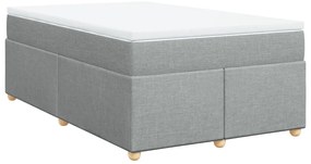 Cama boxspring com colchão 120x190 cm tecido cinzento-claro