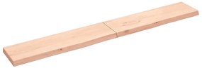 Prateleira de parede 220x30x(2-6)cm carvalho maciço não tratado