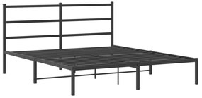Estrutura de cama com cabeceira 160x200 cm metal preto