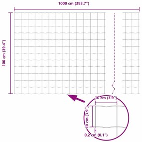 Cerca Euro 1x10 m Aço Galvanizado