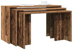 Mesas de encastrar 3 pcs derivados de madeira madeira velha
