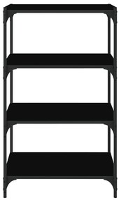 Estante 60x33x100 cm derivados madeira e aço preto