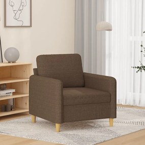 vidaXL Poltrona 60 cm tecido castanho