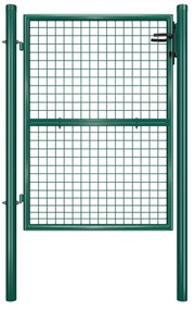 Portão de jardim em aço galvanizado 106 x 6 x 170 cm verde