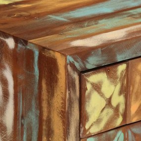 Armário gavetas 70x35x70 cm madeira recuperada maciça multicor