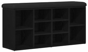 Banco de Armazenamento vidaXL Madeira de Carvalho Preto 100x30x48 cm