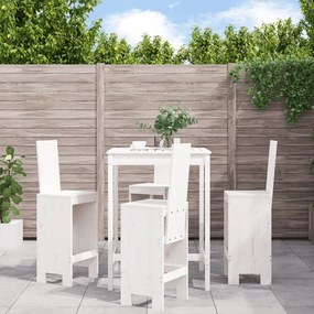 vidaXL 5 pcs conjunto de bar para jardim pinho maciço branco