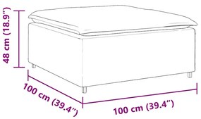 Módulo de pufe para sofá modular cinzento-escuro 100x100x48 cm