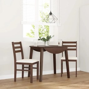Cadeiras de jantar com almofadões 2 pcs madeira maciça castanho