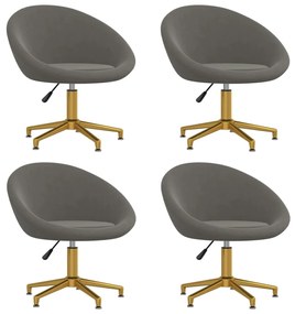 vidaXL Cadeiras de jantar 4 pcs veludo cinzento-escuro