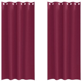Cortinas 2 pcs Vinho Vermelho 260 x 140 cm Poliéster