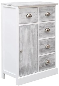 Aparador com 10 gavetas 113x30x79 cm madeira cinzento