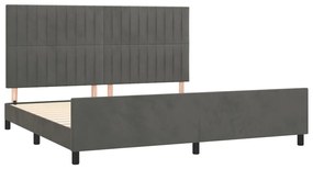 Estrutura de cama sem colchão 200x200 cm veludo cinzento-escuro