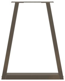Pés para mesa de jantar em formato de V, 2 peças, aço natural, 60x(72-
