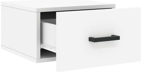 Mesas de cabeceira montagem na parede 2 pcs 35x35x20 cm branco