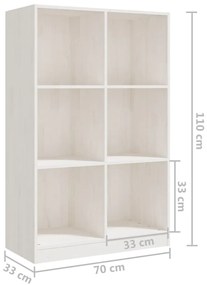 Estante 70x33x110 cm madeira de pinho maciça branco
