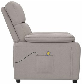Poltrona de massagens tecido cinza-acastanhado
