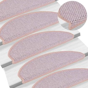 Tapetes escada adesivos aspeto sisal 30pcs 65x21x4cm cor rosa