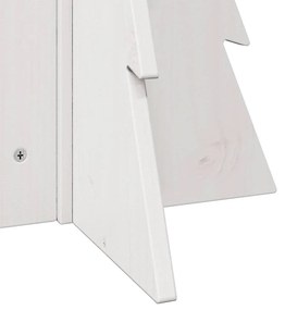 Árvore Natal decorativa 69,5 cm madeira de pinho maciça branco