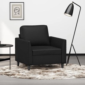 vidaXL Poltrona couro artificial 60 cm preto