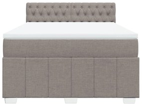 Cama com molas/colchão 160x200 cm tecido castanho-acinzentado