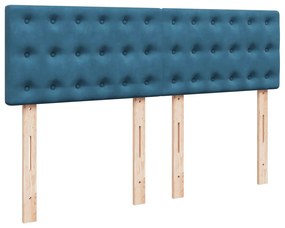 Cama com molas/colchão 160x200 cm veludo azul