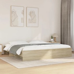 Estrutura de cama sem colchão 200x200 cm carvalho sonoma