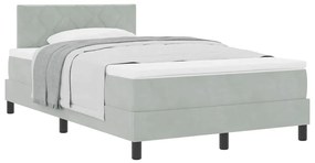 Cama Box com Colchão vidaXL Cinza Claro 120x200 cm Veludo