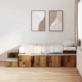 vidaXL Cama com Armazenamento Madeira Velha 90x190 cm