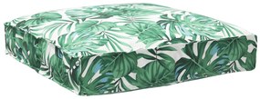 vidaXL Almofada de palete para assento Floral Padrão de folhas
