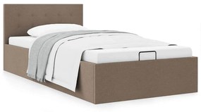 Cama hidráulica c/ arrumação 90x200cm tecido cinza-acastanhado