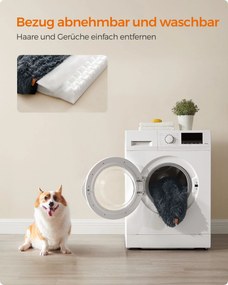 Cama para cães L Cobertura amovível e lavável 91 x 68 x 23 cm Cinzento escuro