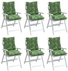 Almofadões cadeira de encosto baixo 6 pcs oxford padrão folhas
