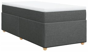 Cama com molas/colchão 80x200 cm tecido cinzento-escuro
