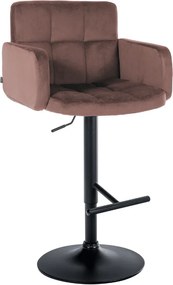 Banco de bar Los Angeles Veludo castanho