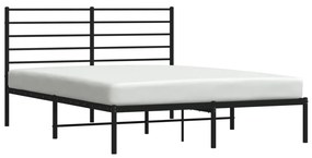 Estrutura de cama com cabeceira 140x200 cm metal preto