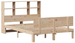Cama com estante sem colchão 160x200 cm pinho maciço