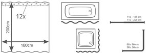 Cortina de duche Layer 180x200 cm