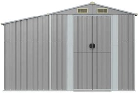 Abrigo de jardim 277x93x179 cm aço galvanizado cinzento