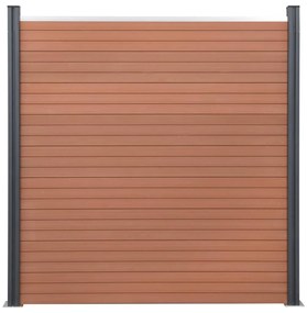Conjunto de painéis de vedação 180x186 cm WPC castanho