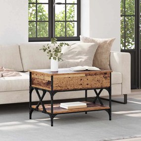 vidaXL Mesa de centro Madeira Antiga 70x50x50cm Madeira processada