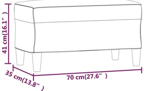 Banco 70x35x41 cm tecido cinza-acastanhado